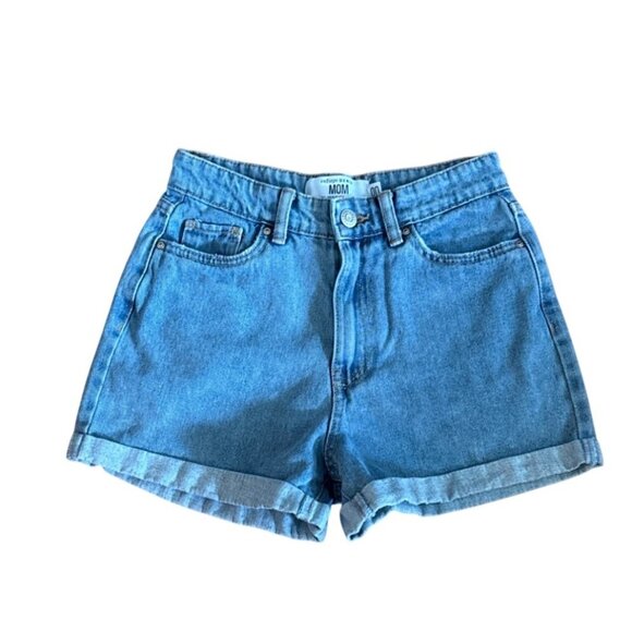 Refuge Mom Denim Shorts Size 00 Light Wash High-Waist Casual Style - Picture 1 of 6
